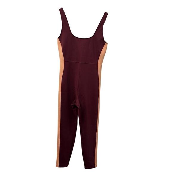 Fabletics Atlantis Scuba 7/8 Jumpsuit Romper Onesie XXL Maroon Pink - Picture 2 of 11
